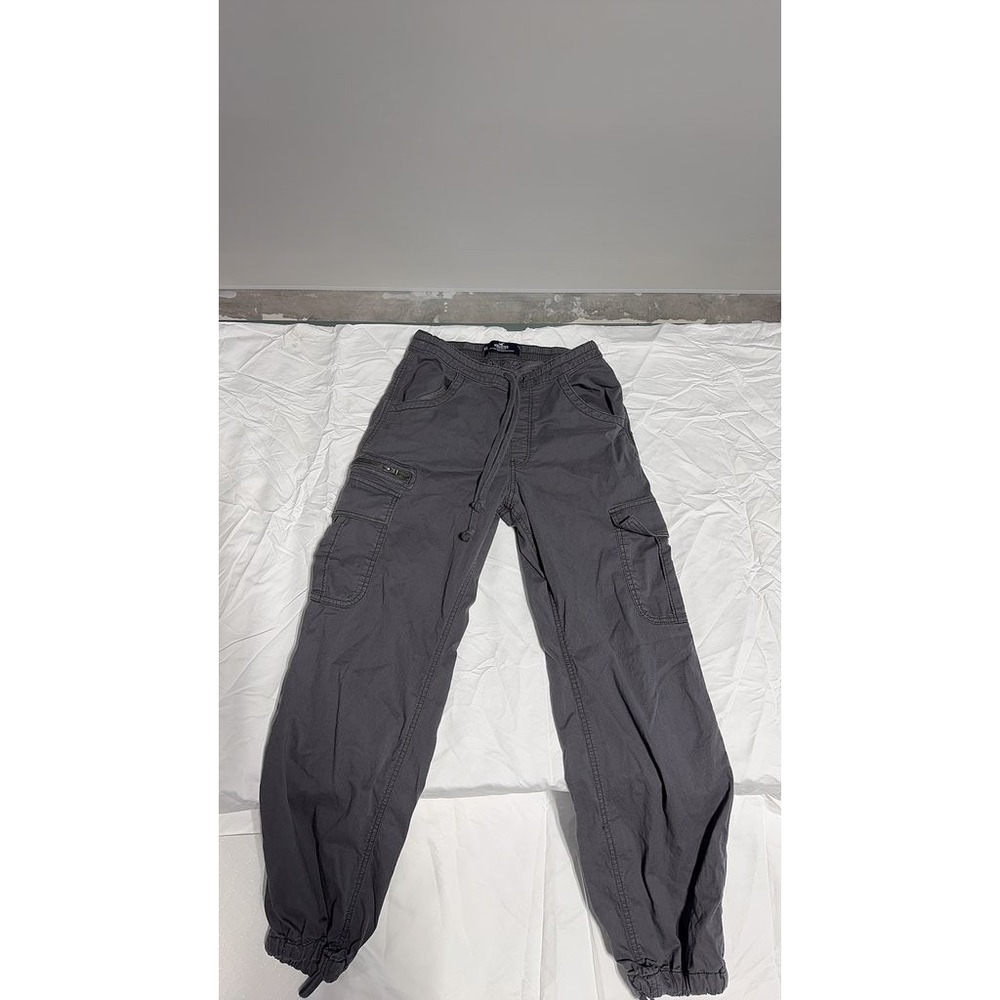 Hollister Gray Adjustable Parachute Baggy Pants XS Cargo Jogger Casual Womens